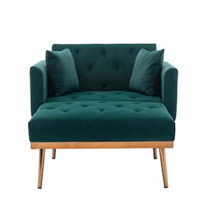 41 in. Wide Green 2-Seat Square Arm Velvet Mid-Century Modern Straight Sofa