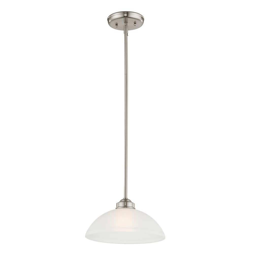 Somerset Brushed Nickel Mini Pendant with Satin Glass