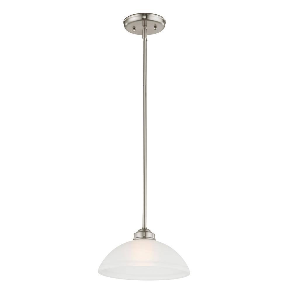 Somerset Brushed Nickel Mini Pendant with Satin Glass