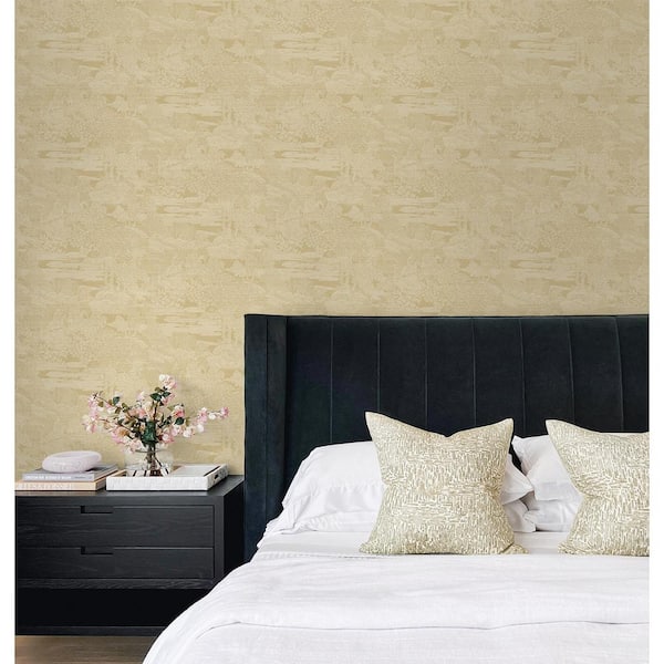 60.75 sq. ft. Biscotti Madison Monotone Garden Paper Unpasted Wallpaper Roll