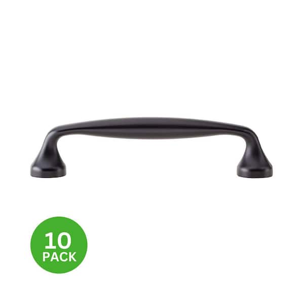 10-Pack Mason 4-1/4 in. (108 mm) Center-to-Center Classic Matte Black Bar Drawer Pull