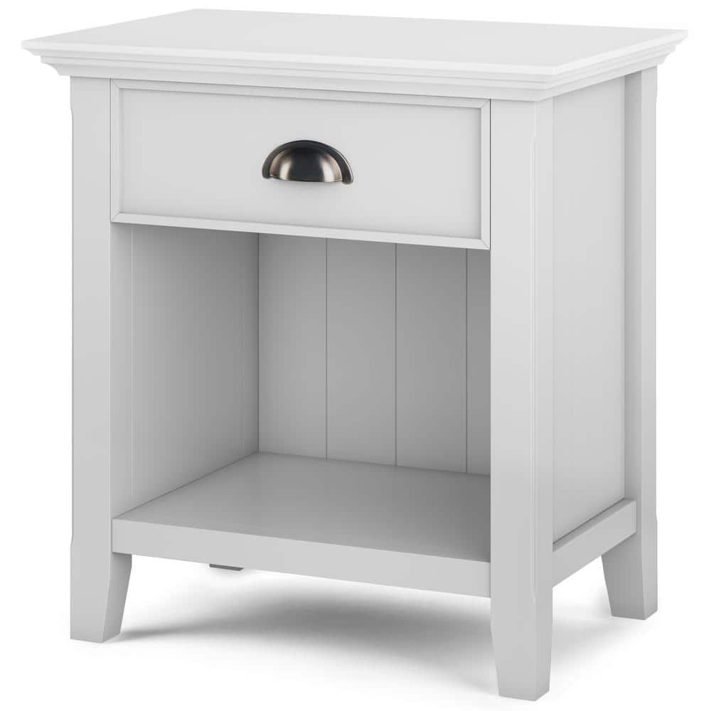 Acadian White Solid Wood 24'' Wide Nightstand with Drawer