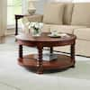 Home Decorators Collection Glenmore Medium Walnut Brown Round Wood ...