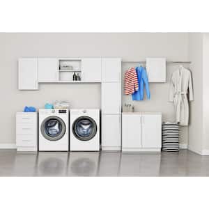 Greenwich Verona White 34.5 in. H x 36 in. W x 24 in. D Plywood Laundry Room Sink Base Cabinet with 1 Shelf