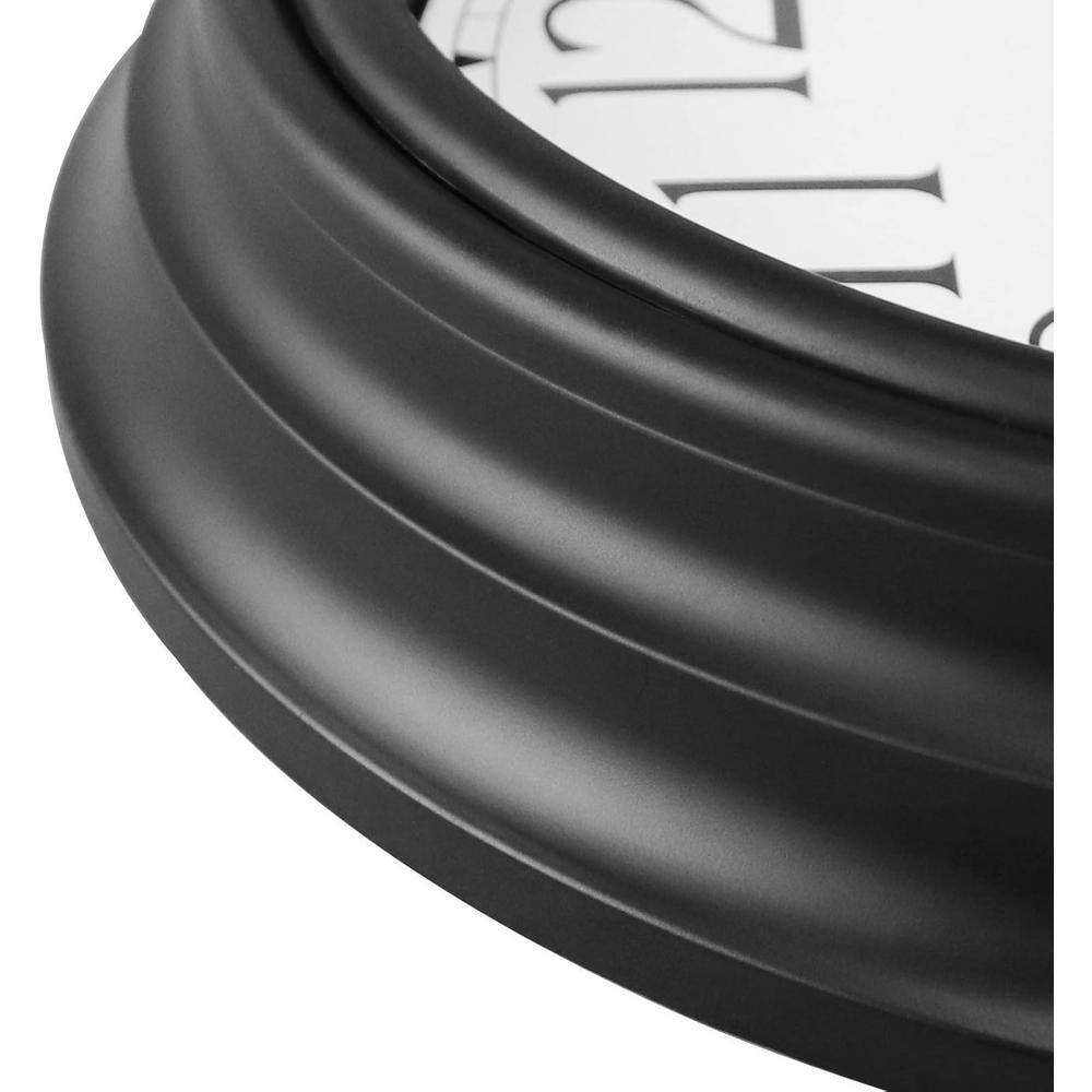14-Inch Black Plastic Analog Silent Wall Clock