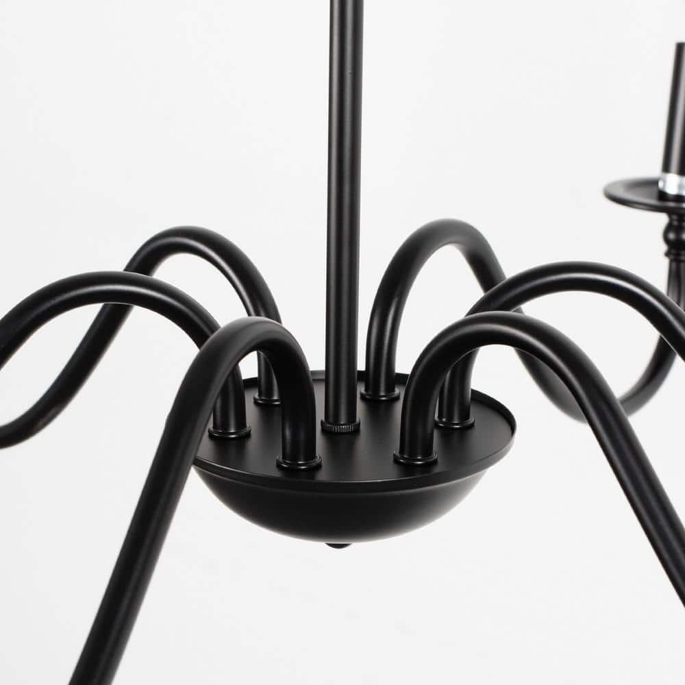 Black Metal 6-Light Candle Style Chandelier
