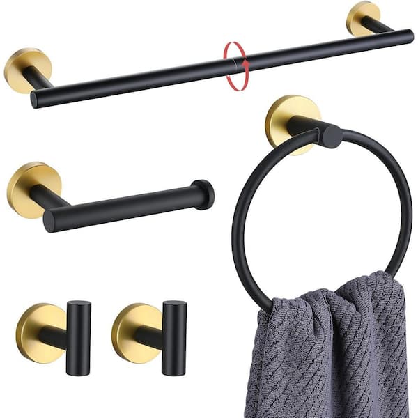 Anqtovp Bathroom Towel Holder, 21.3 in. Wall Mounted Adjustable Towel Bar Set in Multi-Colored