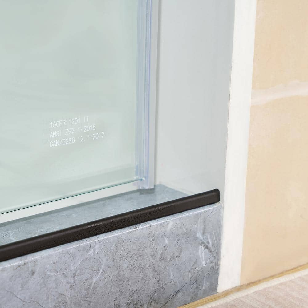 76 in. H x 60 in. W Frameless Sliding Shower Door with Clear Tempered Glass