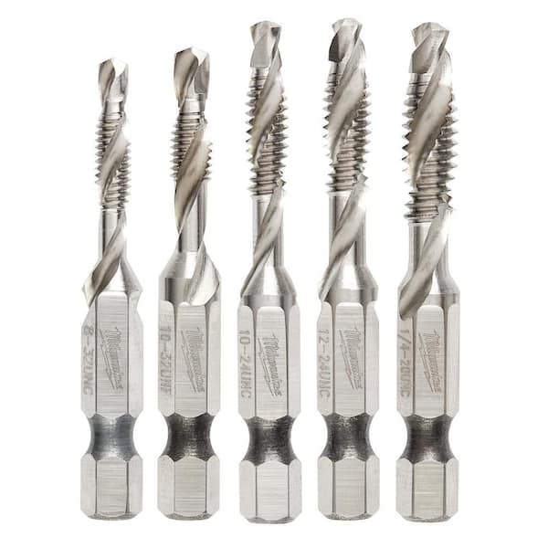 Milwaukee SHOCKWAVE SAE Steel Drill Tap Set (5-Piece) 48-89-4874