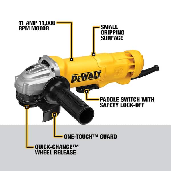 Dewalt DWE402W 4-1/2" Corded Small Angle Grinder with Wheel for sale online 