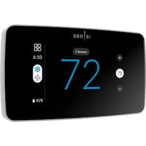 Sensi Touch 2 Wi-Fi 7-Day Programmable Thermostat, Touchscreen Color Display, Data Privacy, C-Wire Required-White