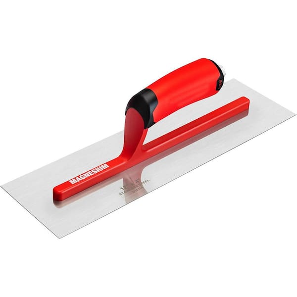 12 x 4 Finishing Trowel with Soft Grip Handle, Lightweight Magnesium Shank, Stainless Steel Blade for Drywall Plastering
