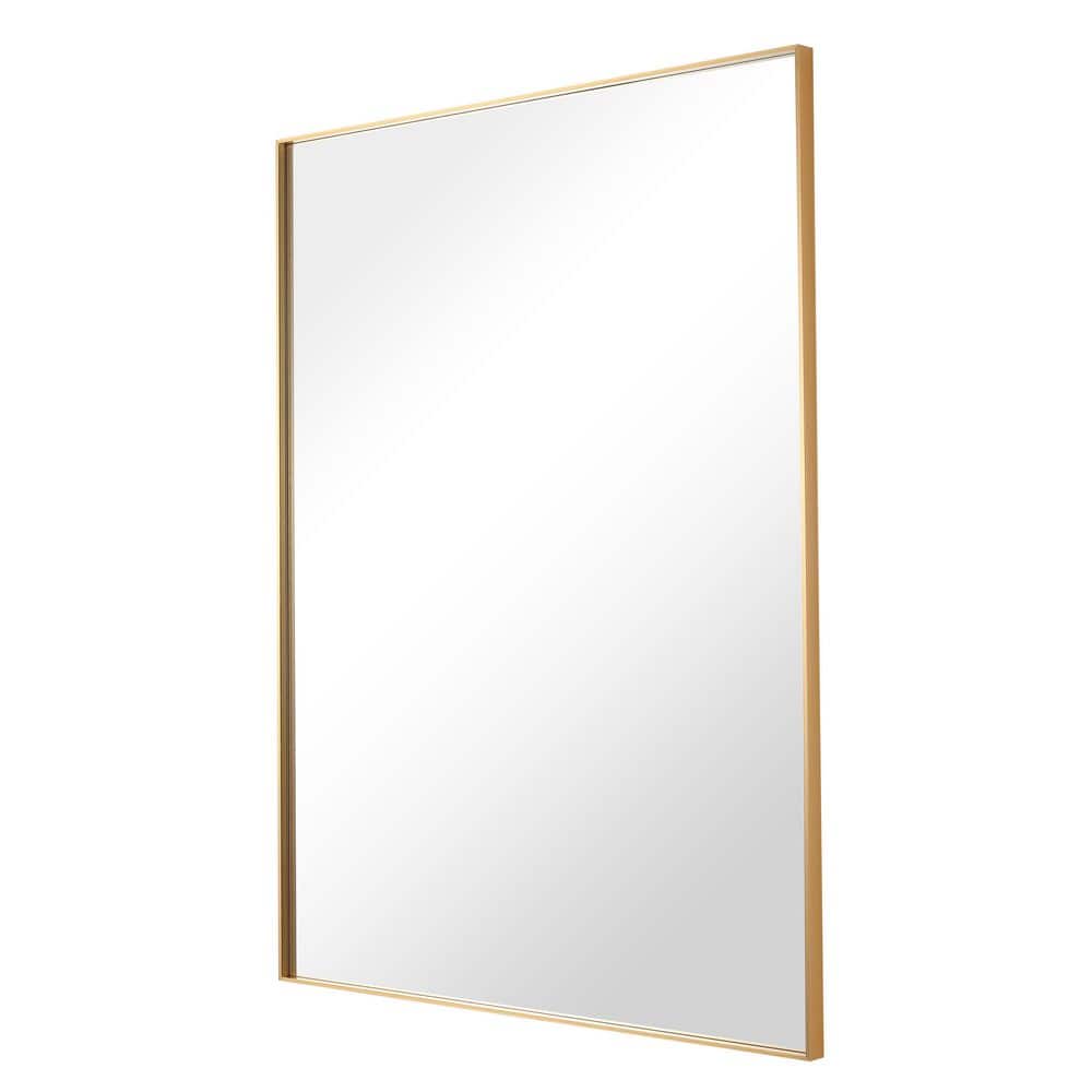 Sleek Modern 40"x24" Gold Aluminum Framed Vanity Mirror