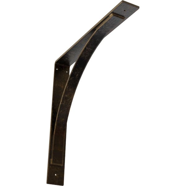 Ekena Millwork 3 in. W x 22 in. H x 22 in. D Morris Antiqued Brass Steel Bracket