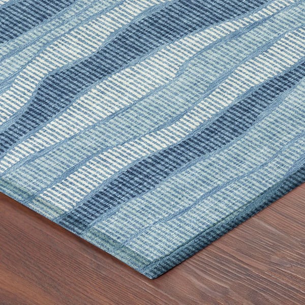 Chantille Machine Washable Indoor/Outdoor Abstract ACN2849 Denim 9 ft. x 12 ft. Area Rug