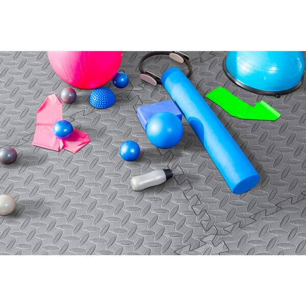 TrafficMaster Gray 24 in. W x 24 in. L x 0.47 in. T Foam Interlocking Gym/Garage