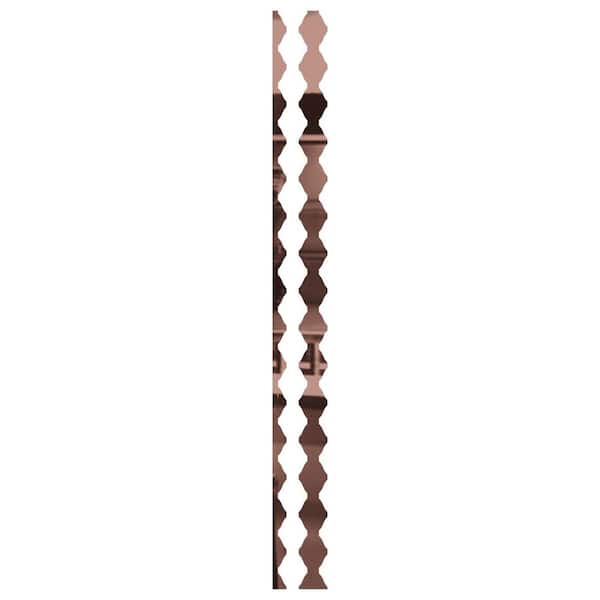 Ekena Millwork Sheyenne 0.125 in. T x 0.2 ft. W x 4 ft. L Rose Gold Mirror Acrylic Resin Decorative Wall Paneling 28-Pack