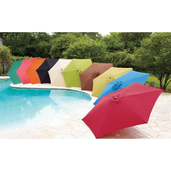english gardens patio umbrellas wicker outdoor seating with sun umbrella in English garden, England Stock  Photo