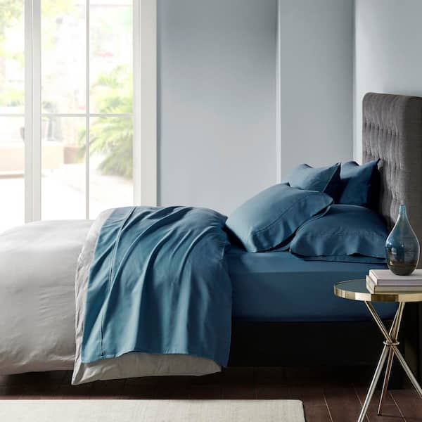 800 Thread Count 6-Piece Teal Cotton Blend Cal King Sateen Sheet Set