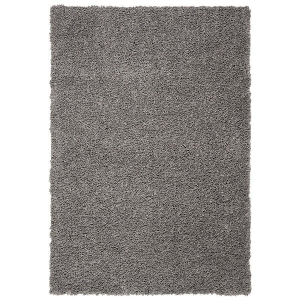 SAFAVIEH August Shag Gray 5 ft. x 8 ft. Solid Area Rug