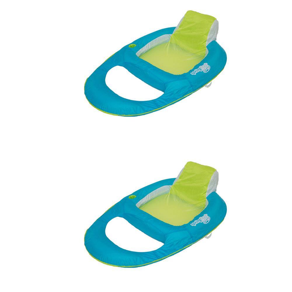 UPC 193802066869 product image for Kelsyus SwimWays Aqua/Lime Spring Float Inflatable Recliner Pool Lounger (2-Pack | upcitemdb.com