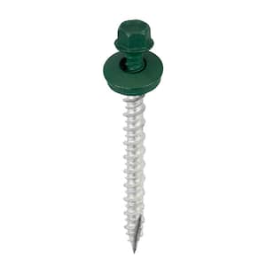 #9 x 2 in. 1/4 in. Hex Head Metal to Wood Screws in Forest Green (Bag of 250)