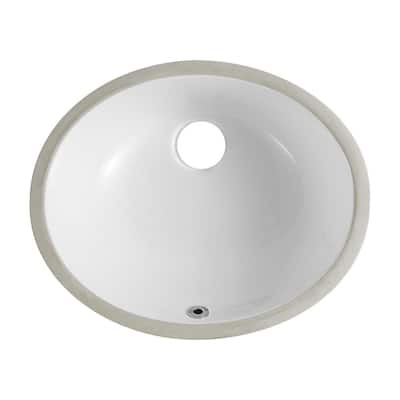 18.5 in. x 15.35 in. Art Basin Ceramic Oval Undermount Bathroom Sink in White