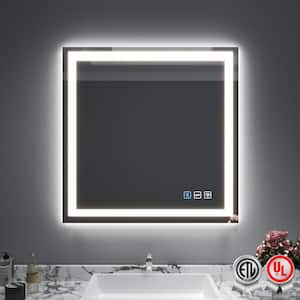 36 in. W x 36 in. H Rectangular Frameless Wall Bathroom Vanity Mirror with Backlit and Front Light