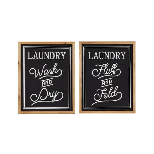 Litton Lane Farmhouse Wood Black Wall Decor (Set of 2)