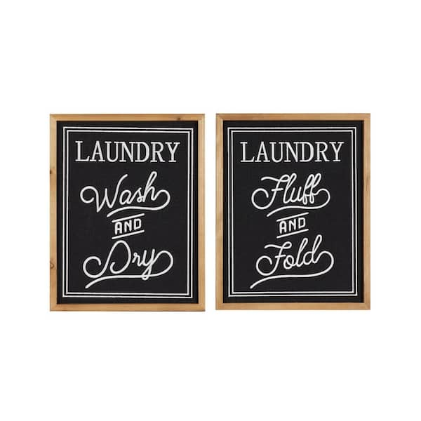 Litton Lane Farmhouse Wood Black Wall Decor (Set of 2) 042159 - The ...