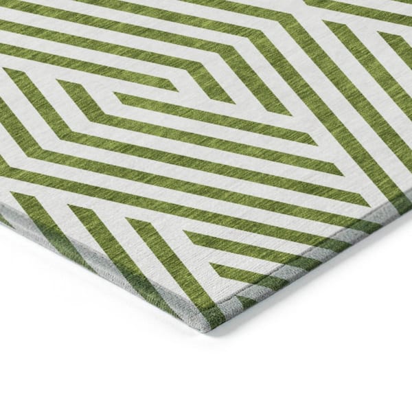 Chantille ACN550 Olive 9 ft. x 12 ft. Machine Washable Indoor/Outdoor Geometric Area Rug