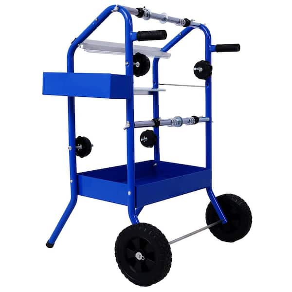 Ami Blue Mobile 18 in. Multi-Roll Masking Paper Machine with Storage Trays Industrial Use Hand Trucks