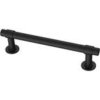 4 in. (102 mm) Matte Black Cabinet Straight Bar Drawer Pull (10-Pack)