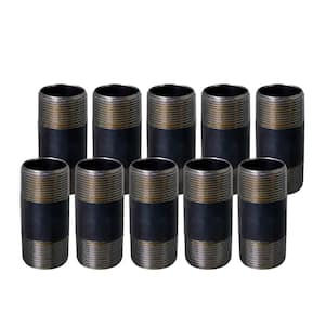 Black Steel Pipe, 2 in. x 5 in. Nipple Fitting (10-Pack)