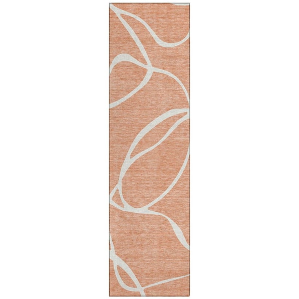 Chantille Machine Washable Indoor/Outdoor Abstract ACN999 Salmon 2 ft. 3 in. x 7 ft. 6 in. Area Rug