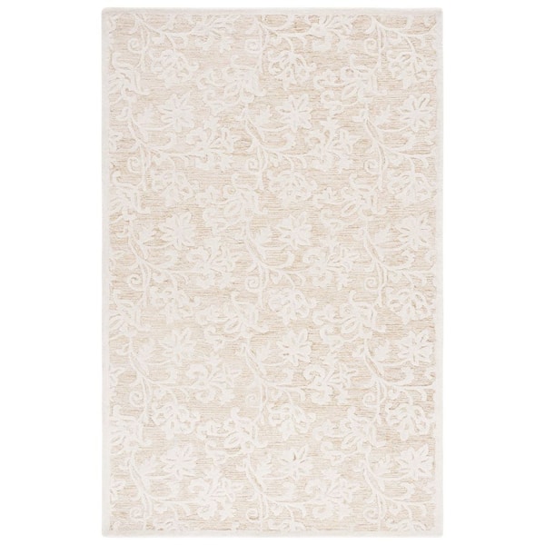 SAFAVIEH Martha Stewart Gold/Ivory 5 ft. x 8 ft. Floral Area Rug