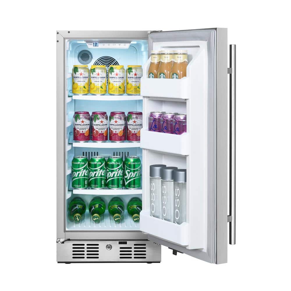 TITAN 15 in. 3.4 cu. ft. Freestanding or Built-In Indoor or Outdoor Refrigerator in Stainless Steel