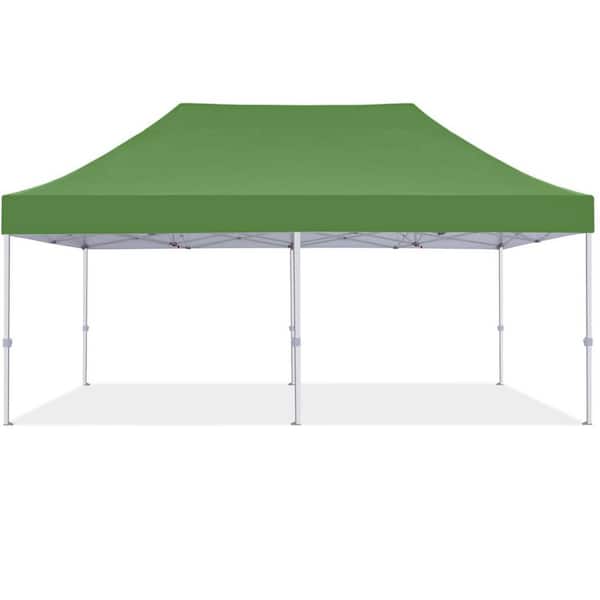 Terracemaster Commercial 10 ft. x 20 ft. Field Green Pop Up Canopy Tent with Roller Bag