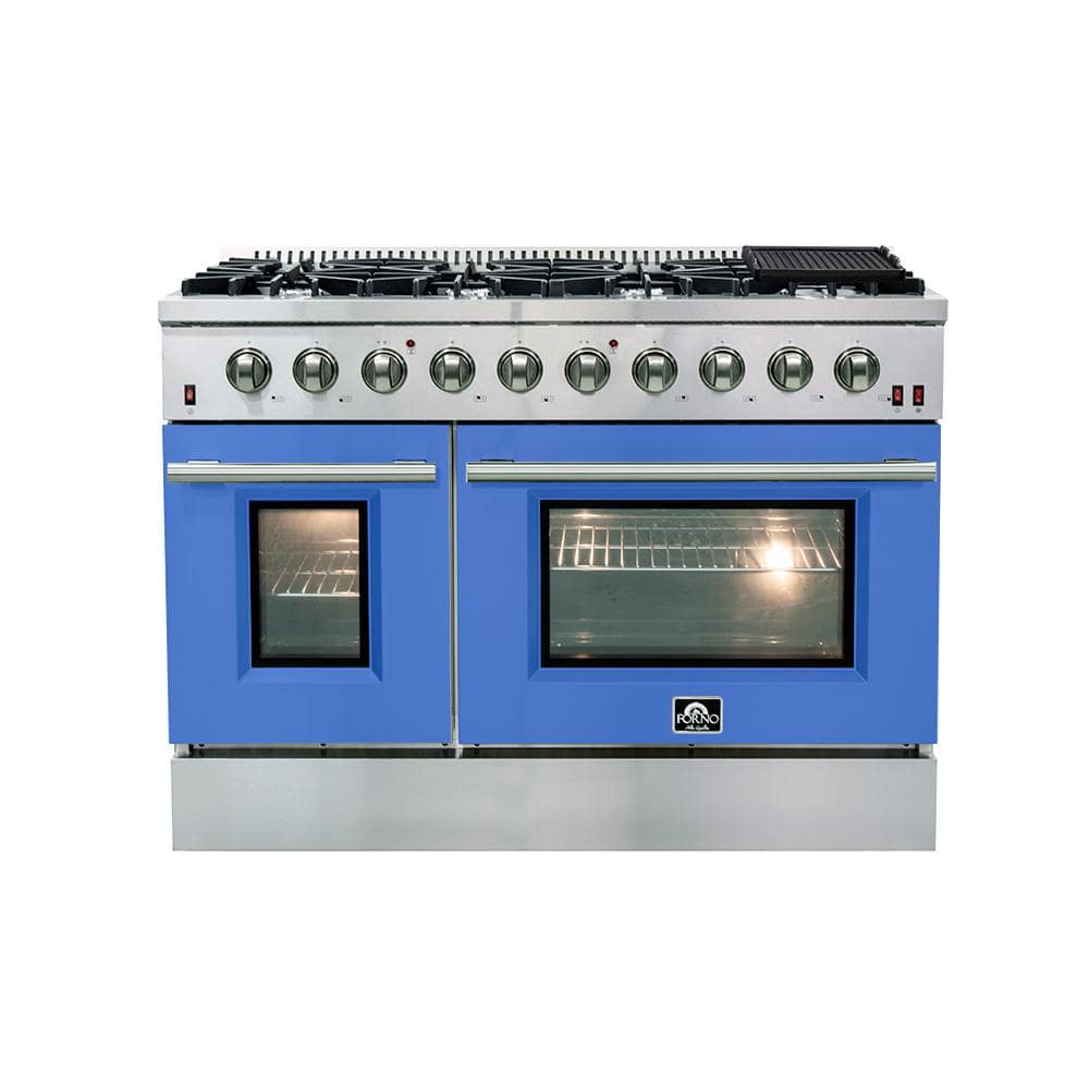 Forno 48 in. 6.58 cu. ft. Freestanding Double Oven Gas Range with
