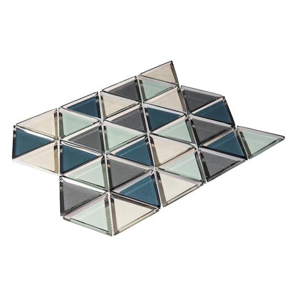 Bleum Violet 2.75 in. x 2.5 in. Beveled Mirrored Glass Novelty Mosaic Wall Tile Sample