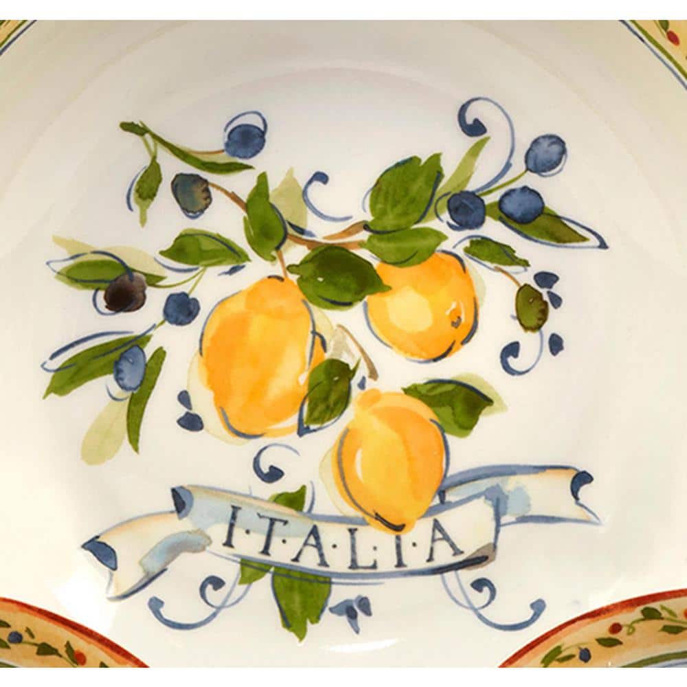 Italia Ceramic Yellow and Multicolor Pasta Serving Set