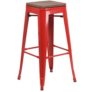 30 in. Red Bar Stool