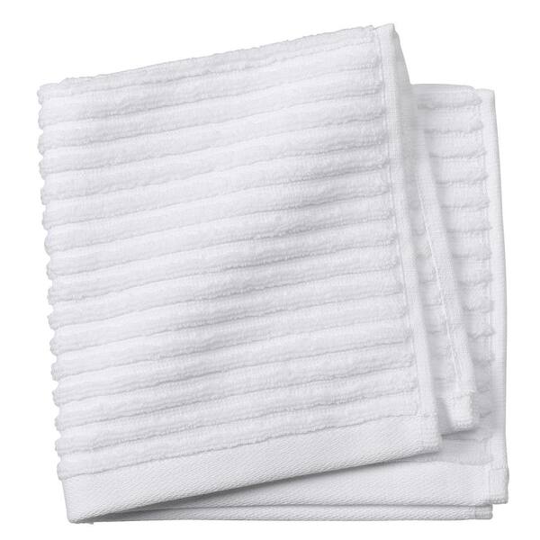 Unbranded Monterey 1-Piece Ribbed Turkish Face Towel in White