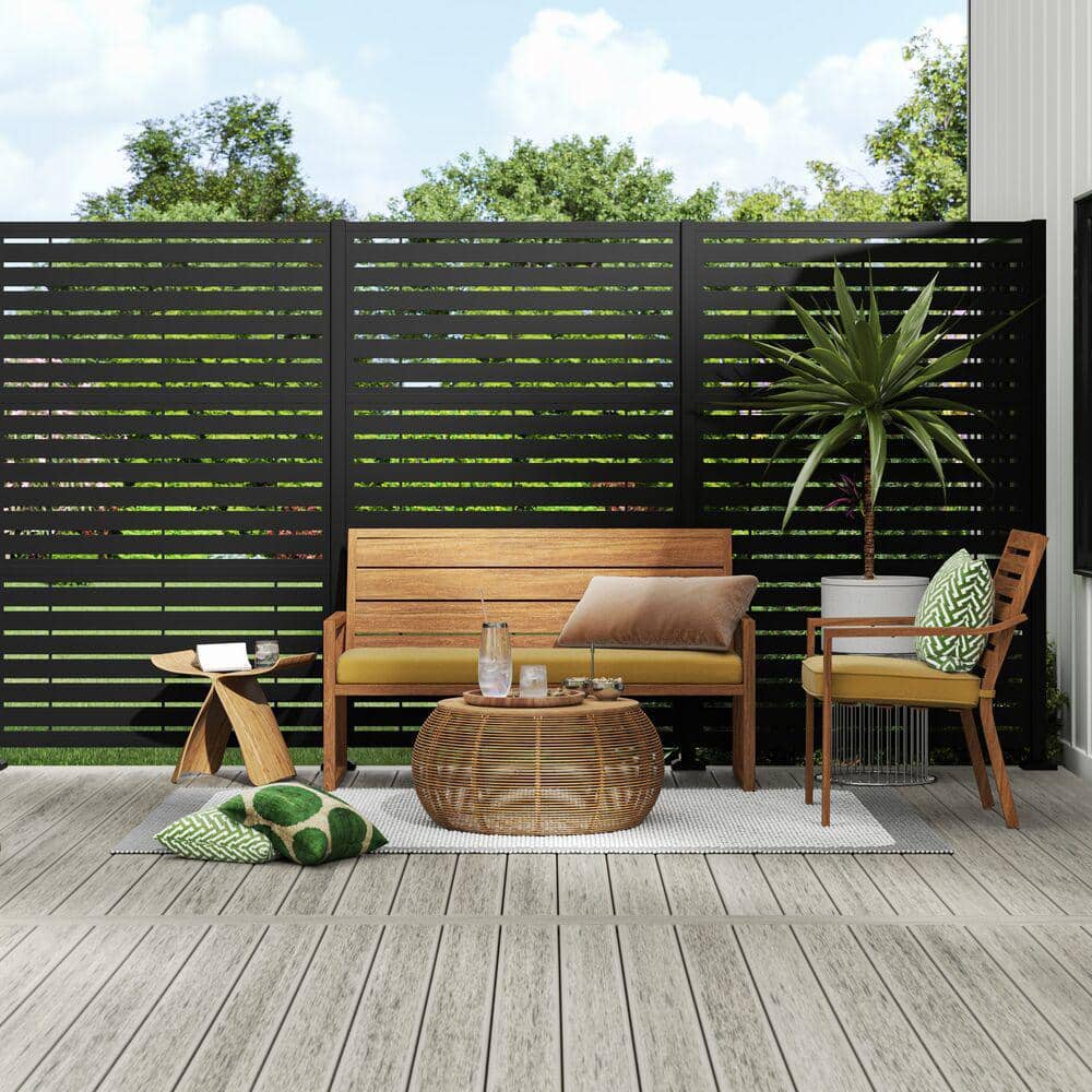 Matte Black Aluminum Privacy Screen Panel Frame Kit