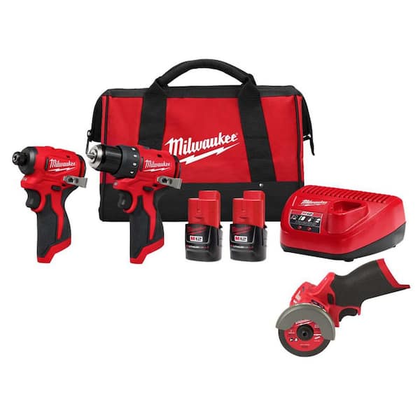 M12 12-Volt Lithium-Ion Brushless Cordless Subcompact Drill and Impact Driver Combo Kit with 3 in. Cut Off Saw (3-Tool)