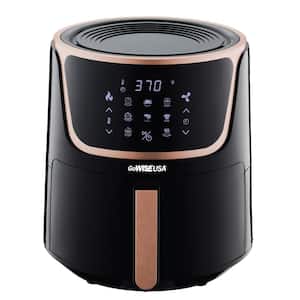 7 Qt. Black/Copper Air Fryer with Dehydrator and 3 Stackable Racks with 8 Functions