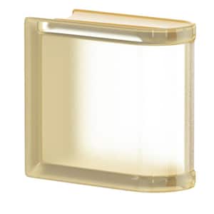 3 in. Thick Series 6 x 6 x 3 in. Linear End (1-Pack) Vanilla Mist Pattern Glass Block (Actual 5.75 x 5.75 x 3.12 in.)