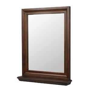 Cherie 23 in. x 30 in. Single Wall Framed Mirror in Dark Walnut