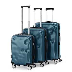 Hikolayae 3 Piece Hardside Spinner Luggage Sets with TSA Lock, Blue Green