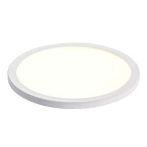 12 in. White Round Flat 3000K 4000K 5000K Dimmable LED Flush Mount Ceiling Light Closet Bathroom Hallway Lighting